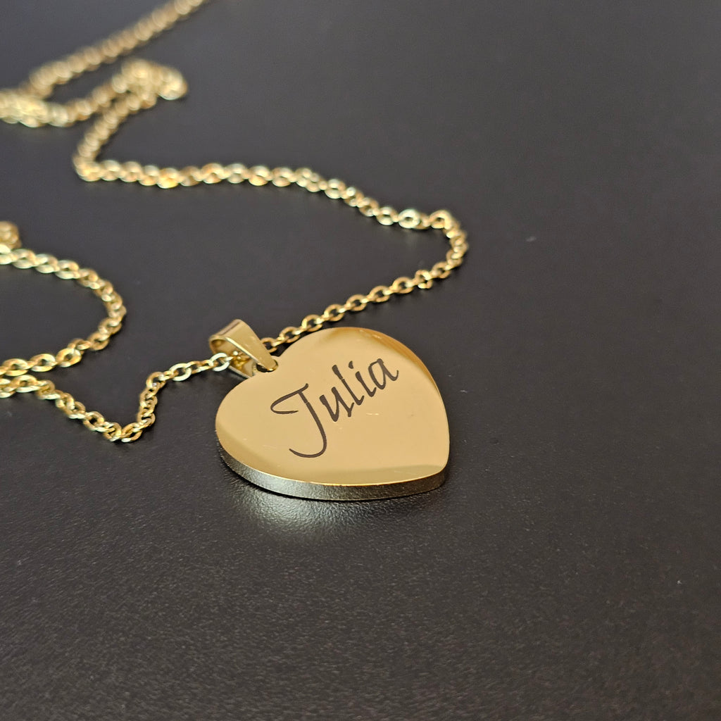 Personalisierte Herz-Halskette aus Edelstahl (316L)
