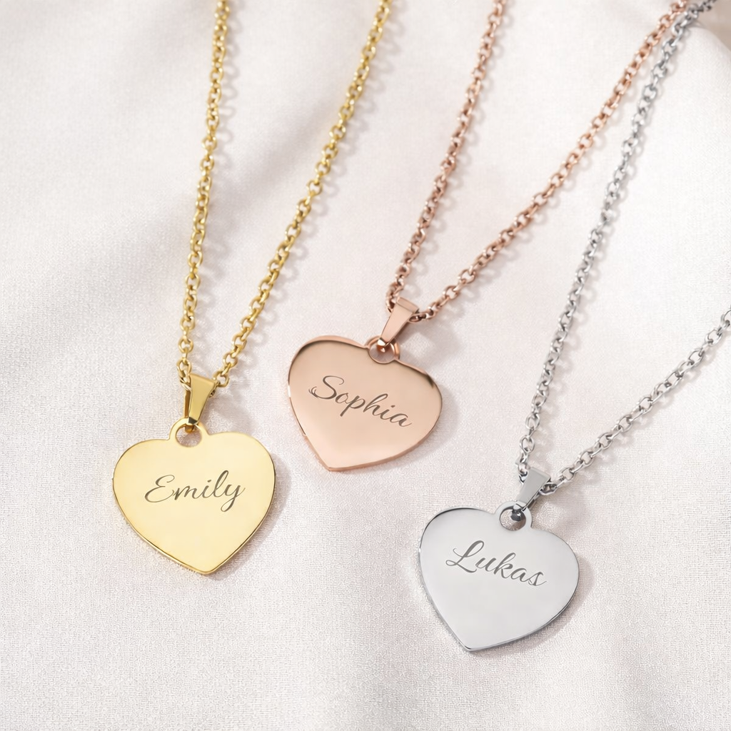 Personalisierte Herz-Halskette aus Edelstahl (316L)