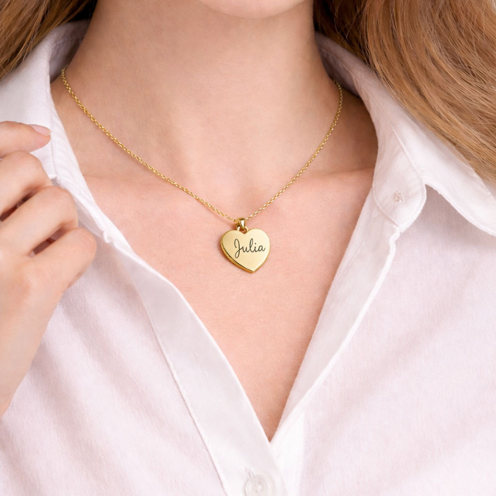 Personalisierte Herz-Halskette aus Edelstahl (316L)