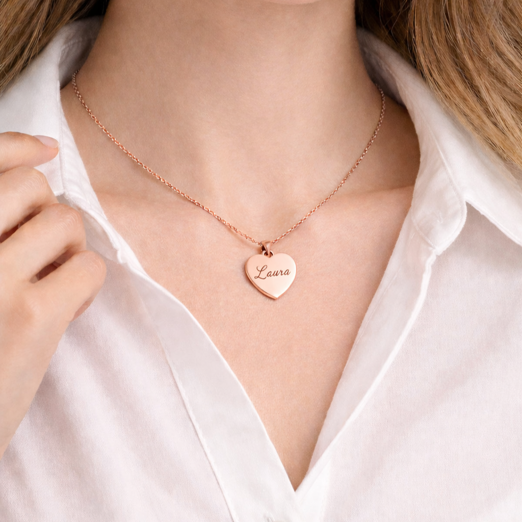 Personalisierte Herz-Halskette aus Edelstahl (316L)